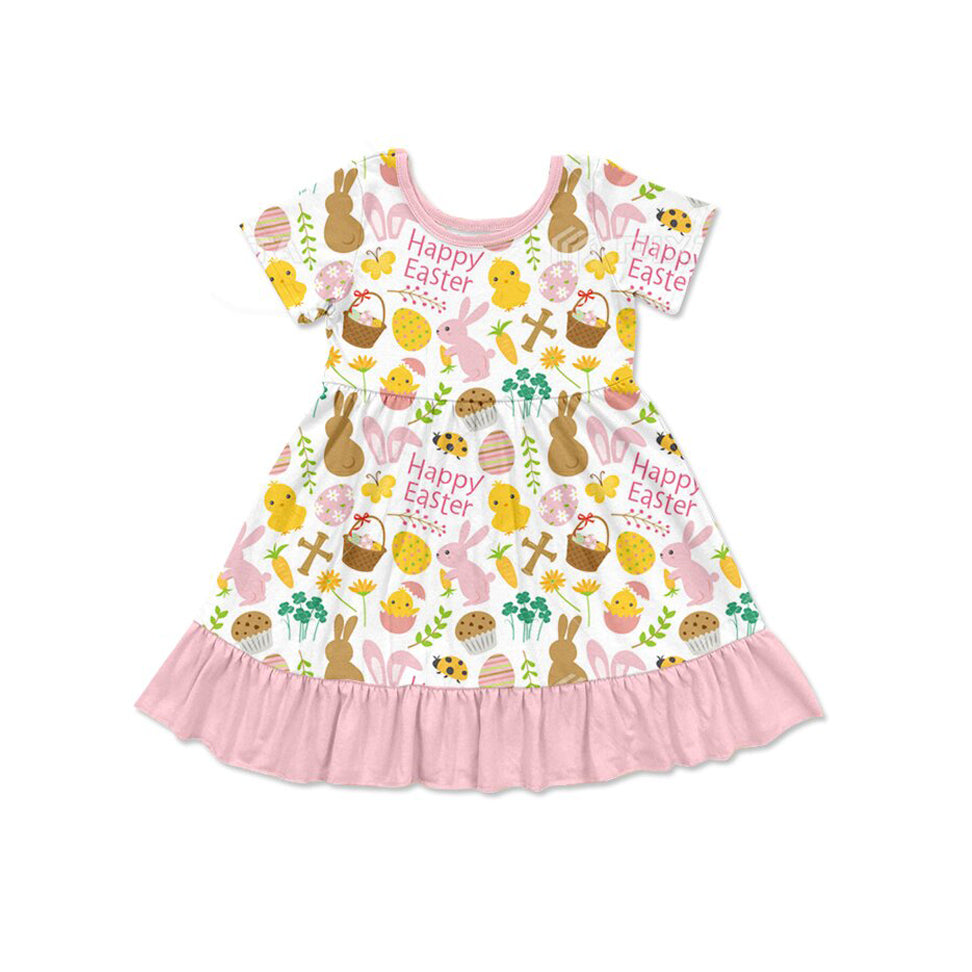 GSD2841 Baby Girls Happy Easter Bunny Short Sleeve Preorder