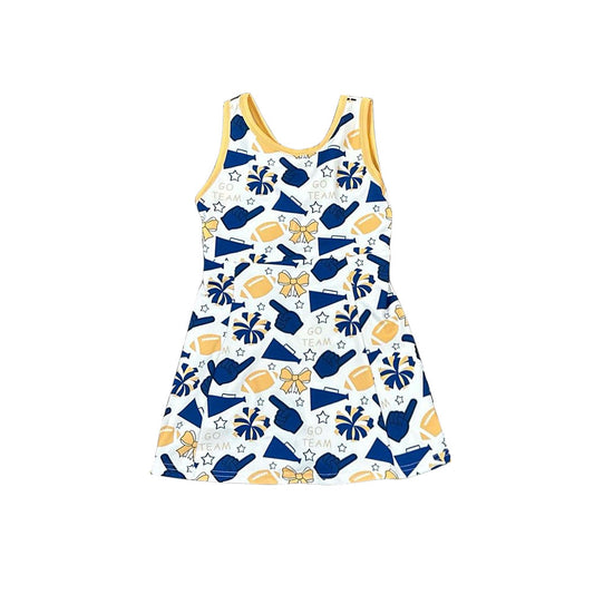 GSD2843 Kids Girls GO Team Blue Color Sleeveless Active Dress Preorder