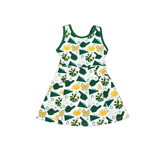GSD2844 Kids Girls GO Team Green Color Sleeveless Active Dress Preorder