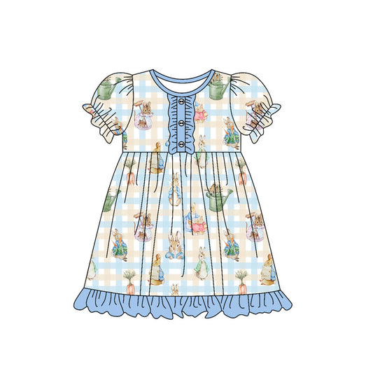 GSD2847 Baby Girls Easter Bunny Gingham Short Sleeve Preorder