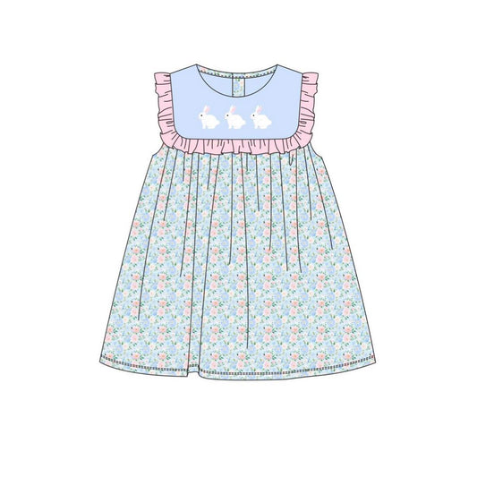 GSD2861 Baby Girls Floral Bunny Sleeveless Dress Preorder