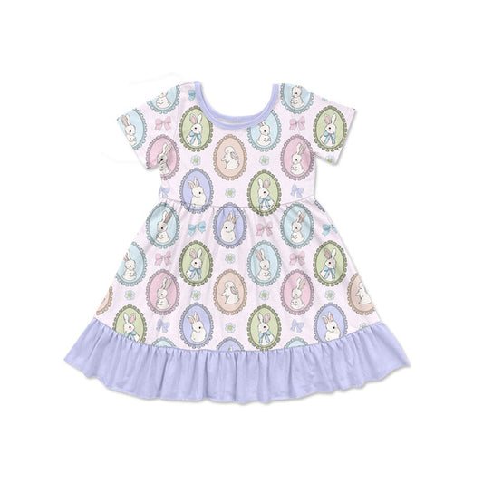 GSD2863 Baby Girls Easter Bunny Short Sleeve Dress Preorder