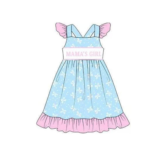 GSD2979 Mama's Girl Bows Flutter Sleeve Dress Preorder