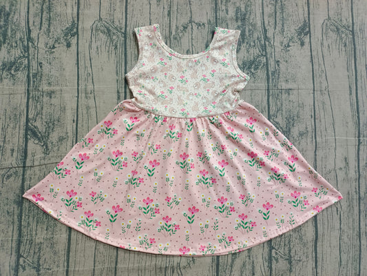 GSD2984 Baby Girls Bunny Flowers Sleeveless Dress In Production