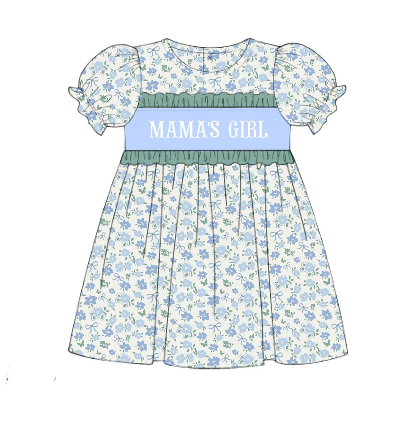 GSD3128 Mama's Girl Flower Short Sleeve dress preorder