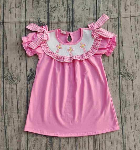 GSD3178  Baby girls easter cross smocked dress preorder