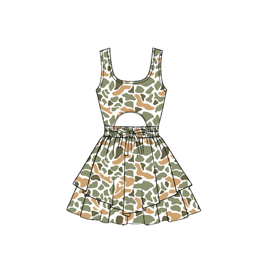 GSD3197 Baby Girls Green Camo Active Dress Preorder