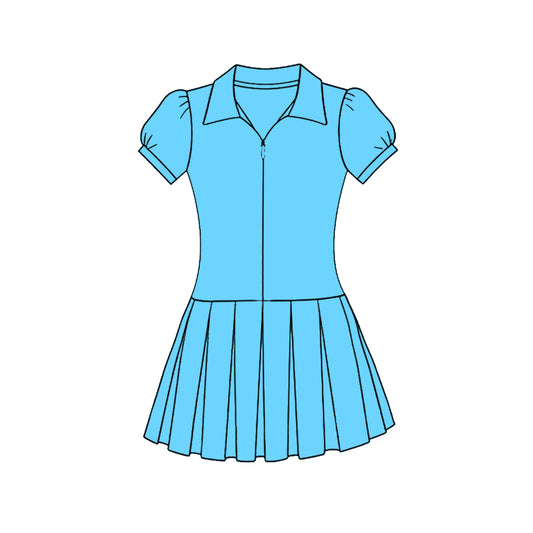 GSD3212 Baby Girls Blue Short Sleeve Active Dress Preorder