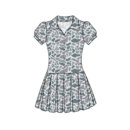 GSD3216 Baby Girls old school camo Short Sleeve Active Dress Preorder