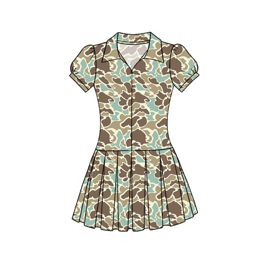 GSD3217 Baby Girls khakicamo Short Sleeve Active Dress Preorder