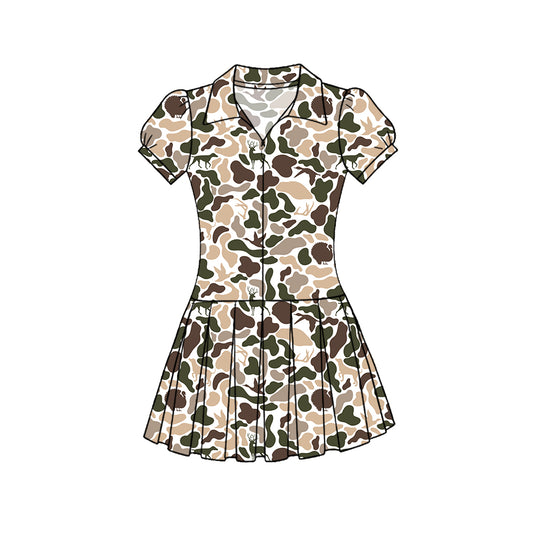 GSD3219 Baby Girls   camo Short Sleeve Active Dress Preorder