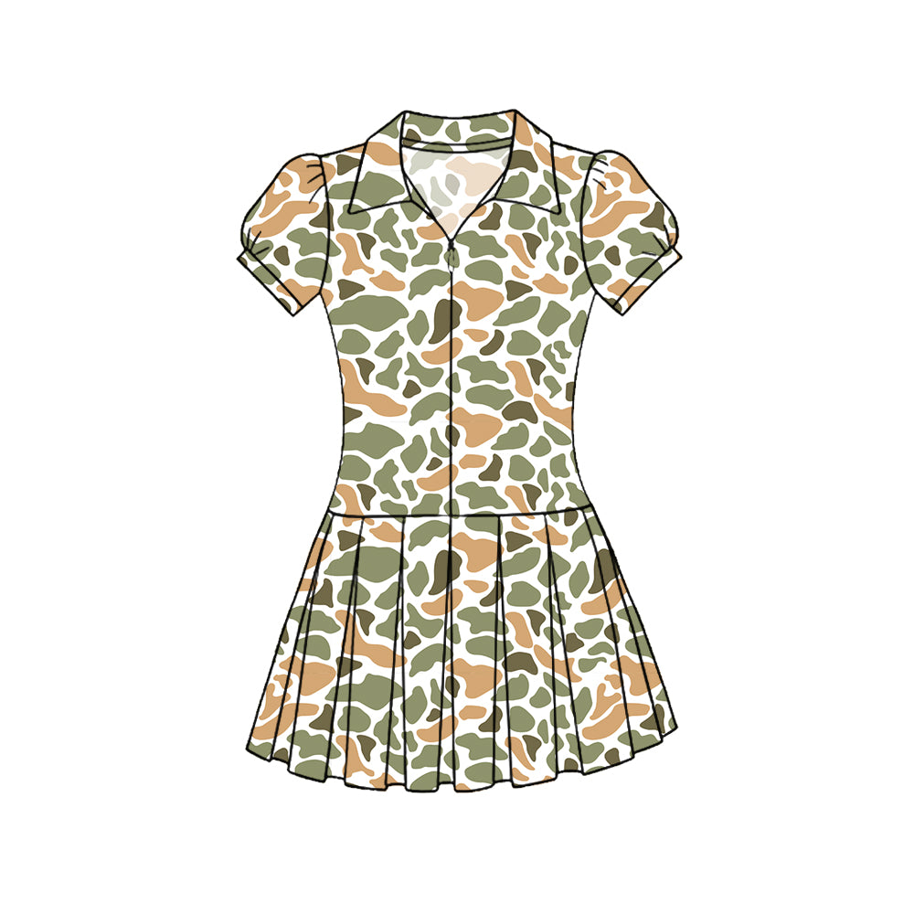 GSD3220 Baby Girls  camo Short Sleeve Active Dress Preorder