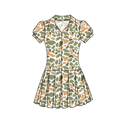 GSD3220 Baby Girls  camo Short Sleeve Active Dress Preorder