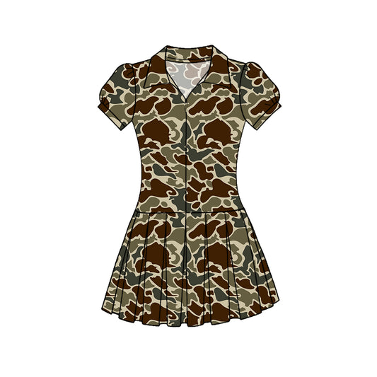 GSD3221 Baby Girls  camo Short Sleeve Active Dress Preorder