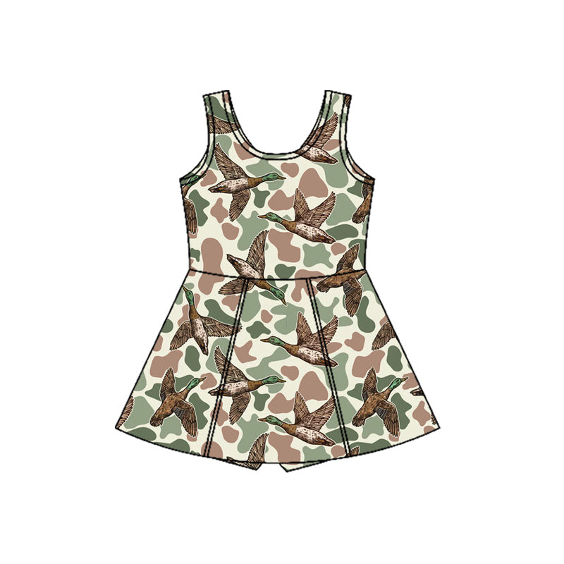 GSD3232 Baby  girls camo duck sleeveless active dress preorder