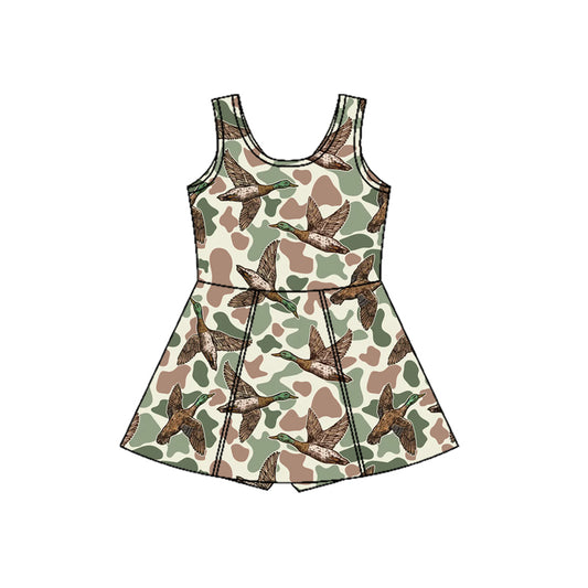 GSD3232 Baby  girls camo duck sleeveless active dress preorder