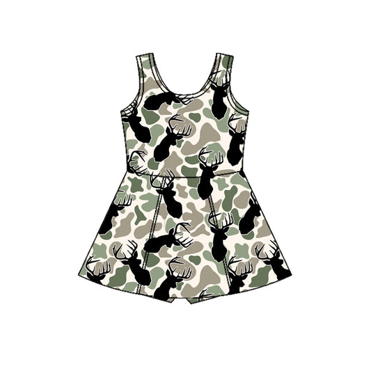 GSD3234  Baby  girls camo deer sleeveless active dress preorder