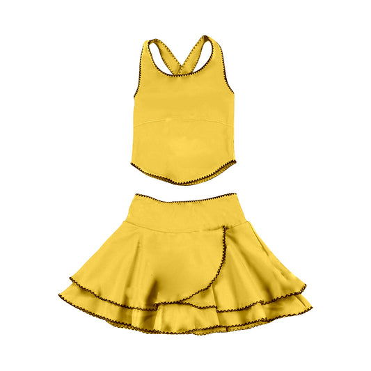 GSD3328  Baby Girls Yellow Active Skirt Set Preorder
