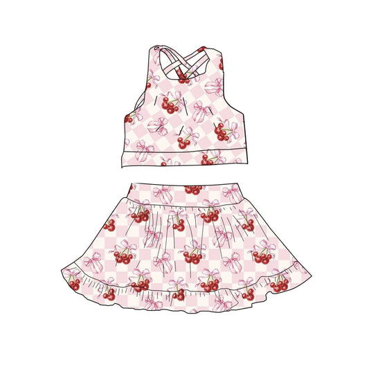 GSD3378  Baby Girls Bow Pink Active Skirt Set Preorder