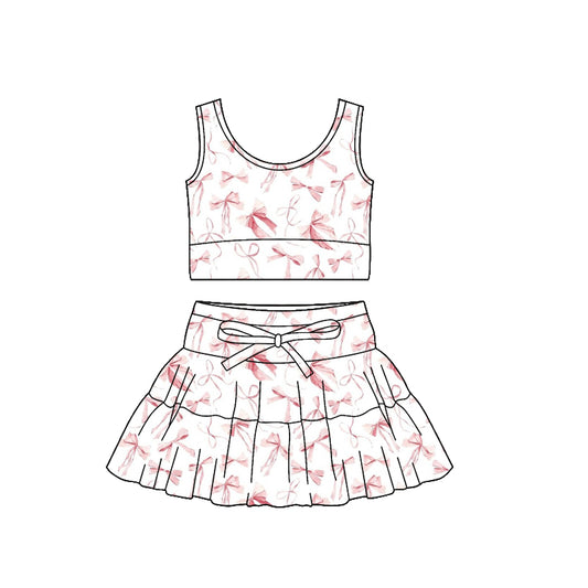 GSD3387 Baby Girls Bow Skirt Active Set Preorder