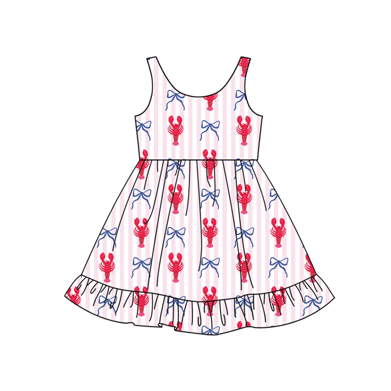 GSD3402 Baby Girls Caryfish Bow Sleeveless Dress Preorder ）