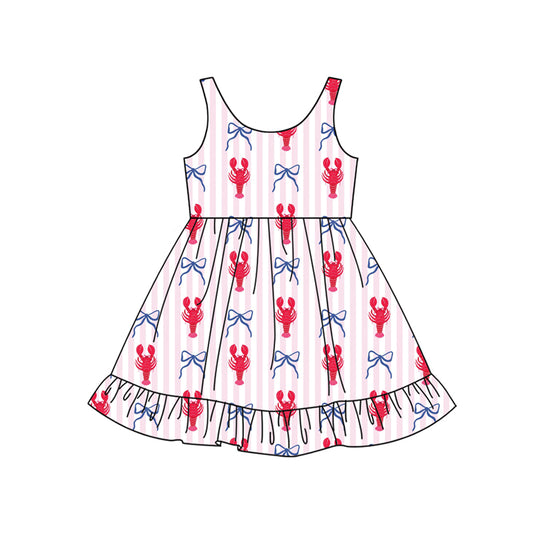 GSD3402 Baby Girls Caryfish Bow Sleeveless Dress Preorder ）