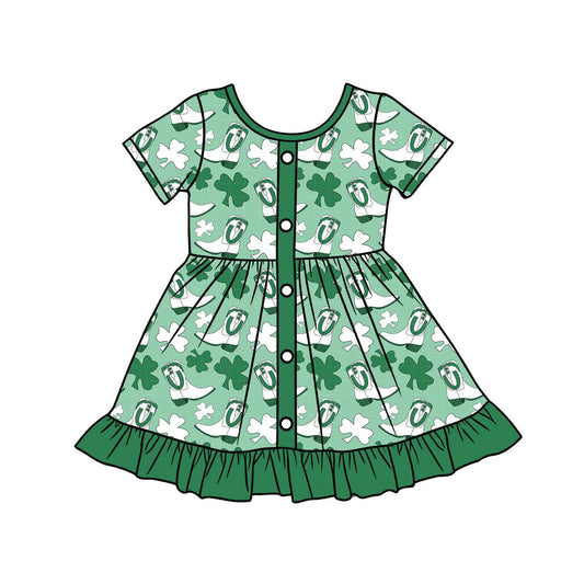 GSD3404 Baby Girls  Saint Patrick Short Sleeve Dress Preorder