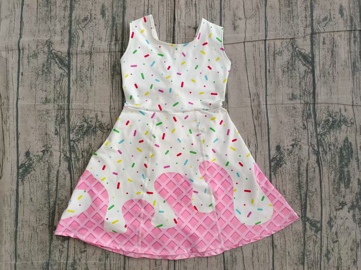 GSD3594 Baby Girls  Sleeveless Ice Cream  Active Dress In Production