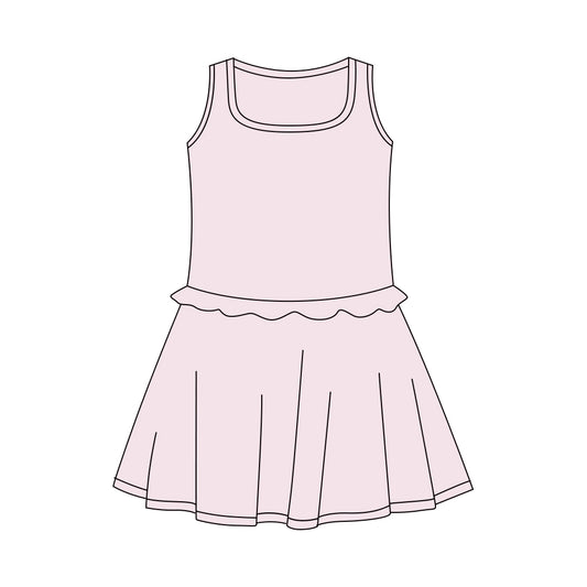 GSD3741 Kids Girls  Pink Sleeveless Active Dress Preorder