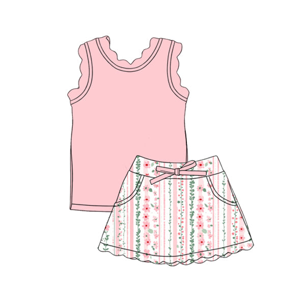GSD3774 Baby Girls Pink Top With Pink Floral Active Set Preorder