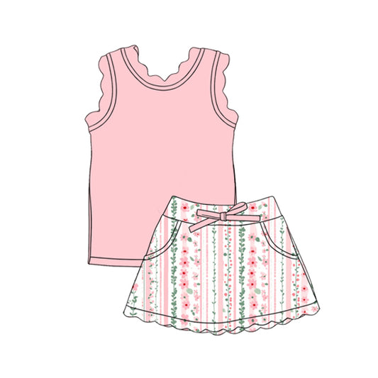 GSD3774 Baby Girls Pink Top With Pink Floral Active Set Preorder