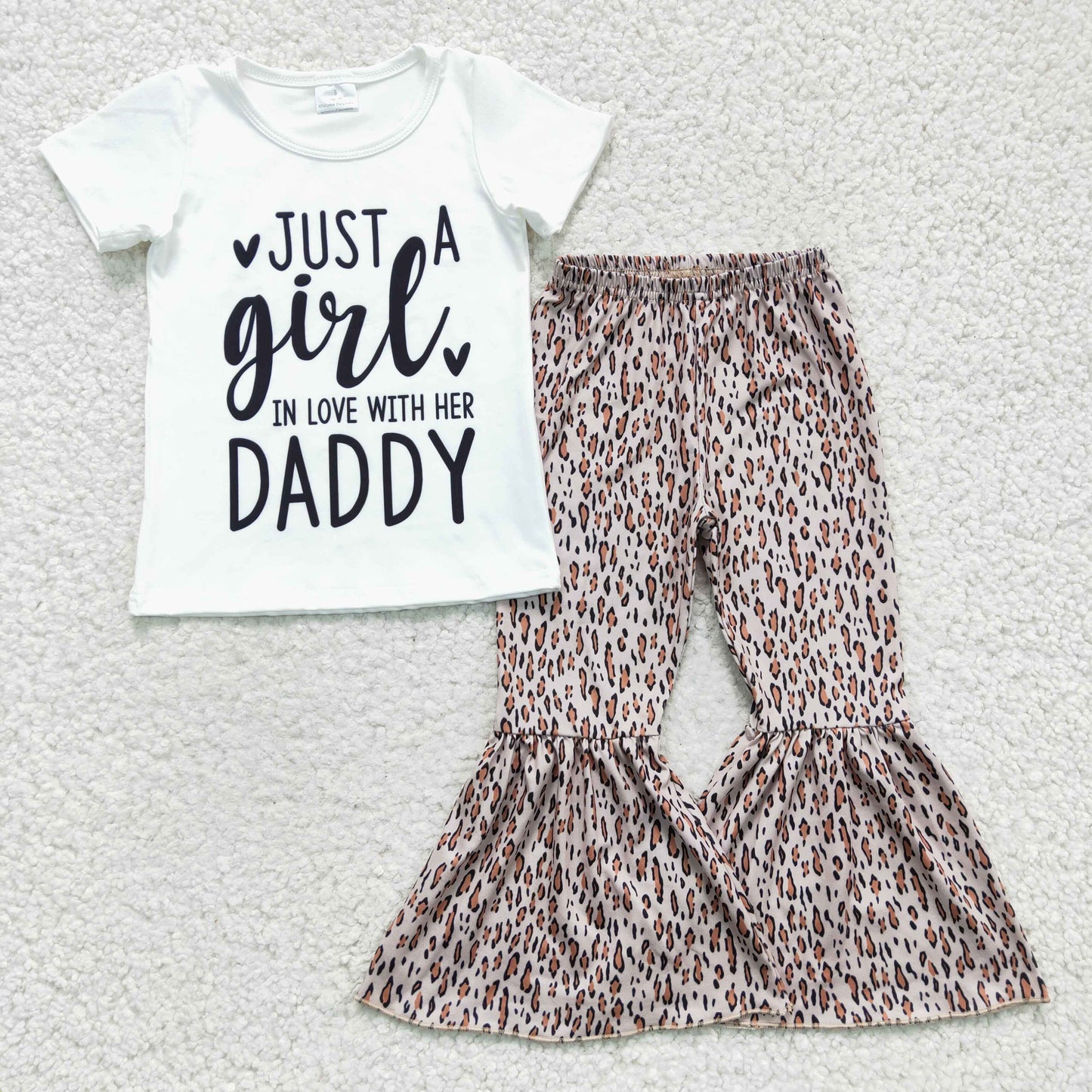 Sibling Baby Girls   Short Sleeve Top With Bell Bottom Pants Outfit