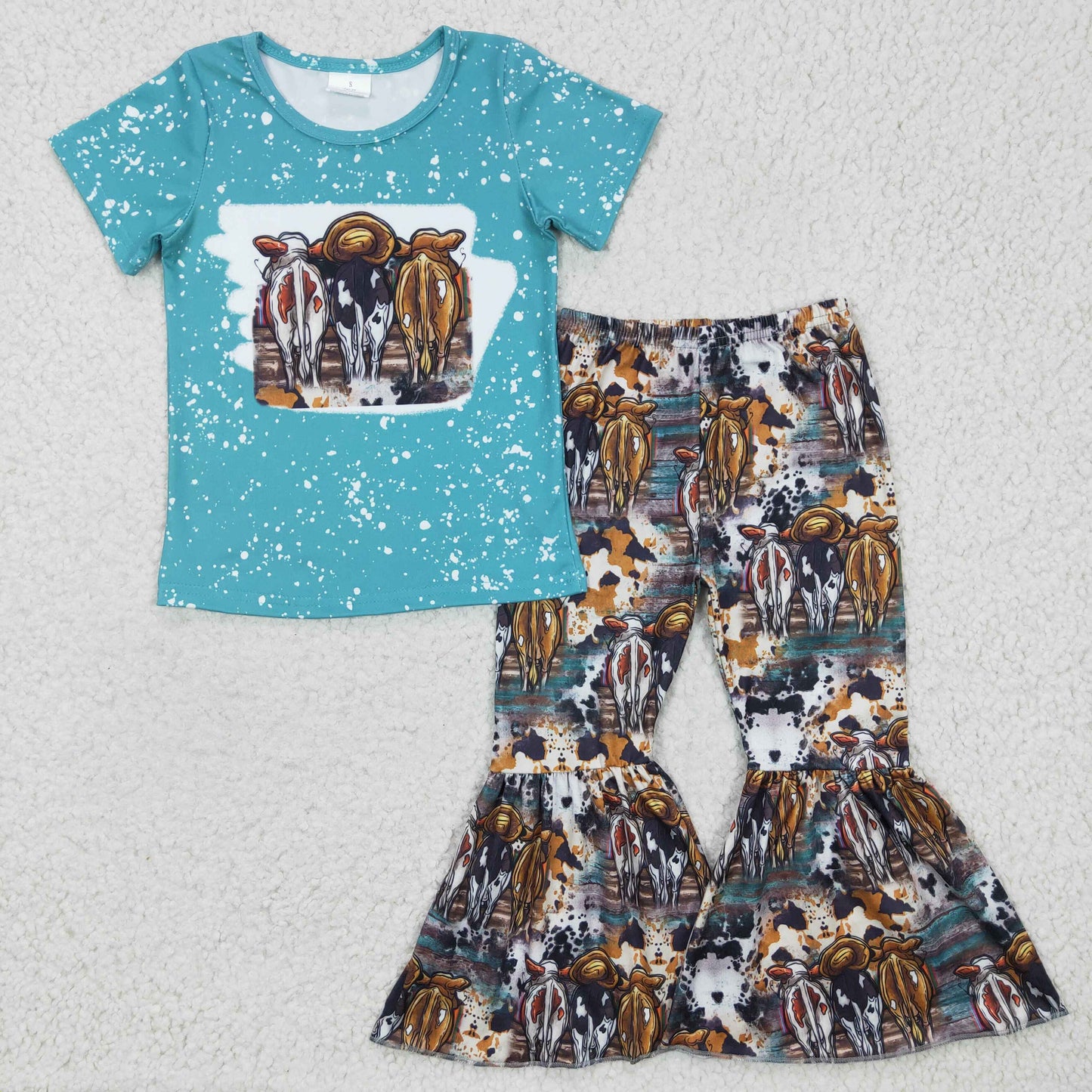 Kids Girls Bell Bottom Pants Outfit On Sale $5.5