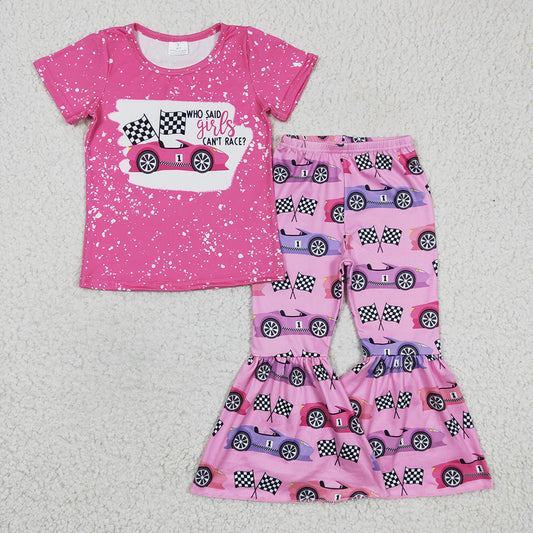GSPO0318 Baby Girls  Race Bell Bottom Pants Outfit  On Sale