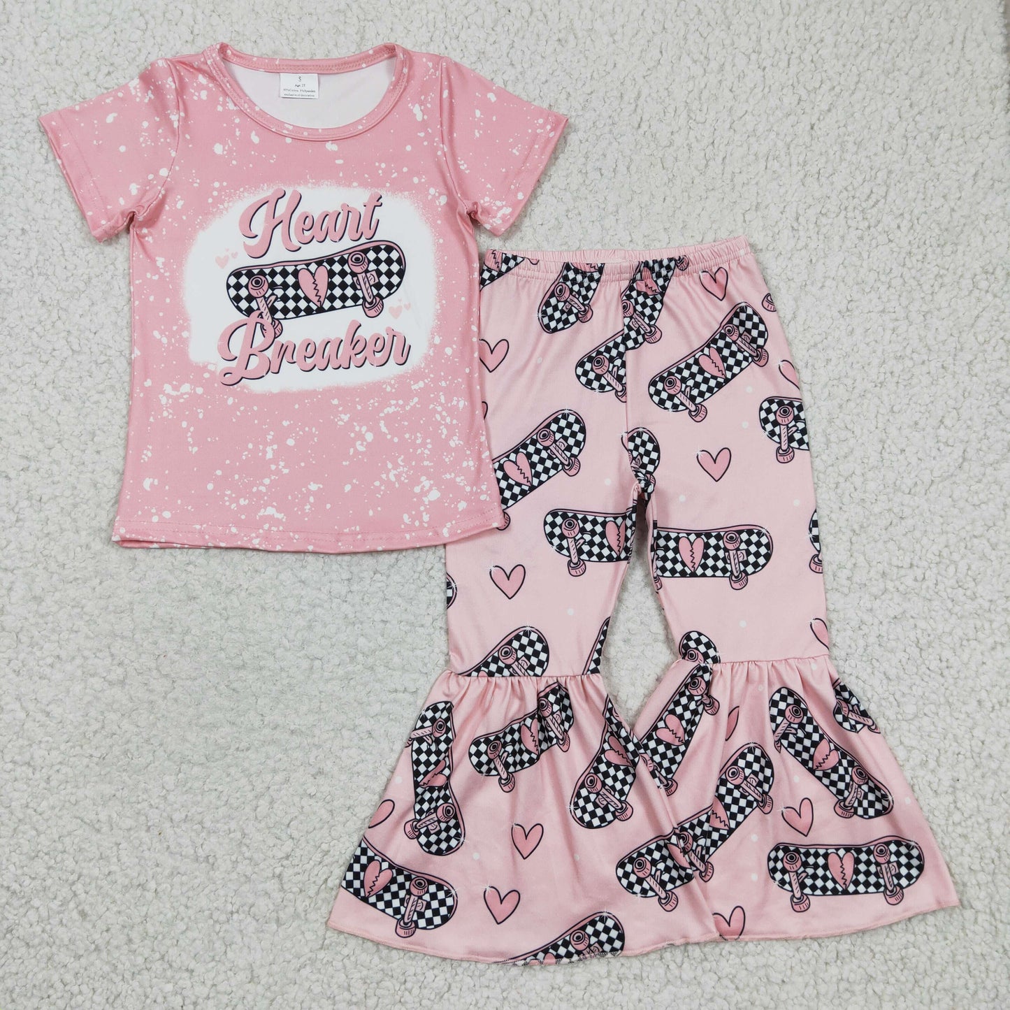 GSPO0320 Baby Girls Heart Breaker Bell Bottom Pants Outfit  On Sale