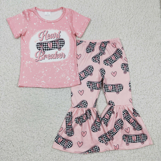 GSPO0320 Baby Girls Heart Breaker Bell Bottom Pants Outfit  On Sale