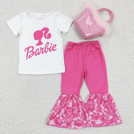 Cute Baby Girls set +Pink Bag