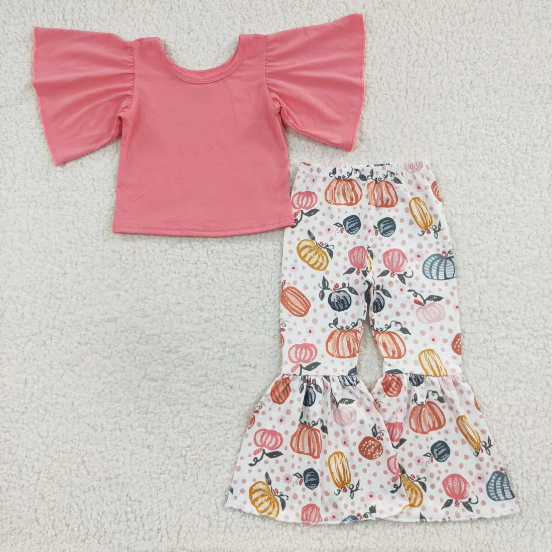 Sibling Baby Girls Fall Pumpkin Pants Outfit