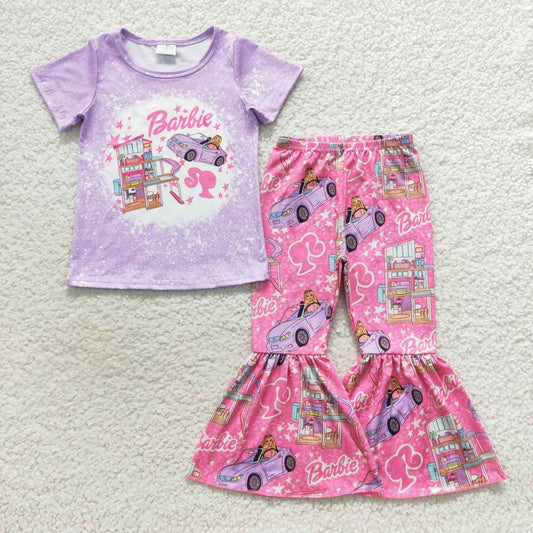 Baby Girls Pink Doll Bell Bottom Pants Set