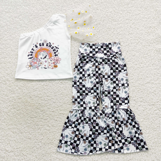 Let's Go Chouls Halloween One Shoulder Set