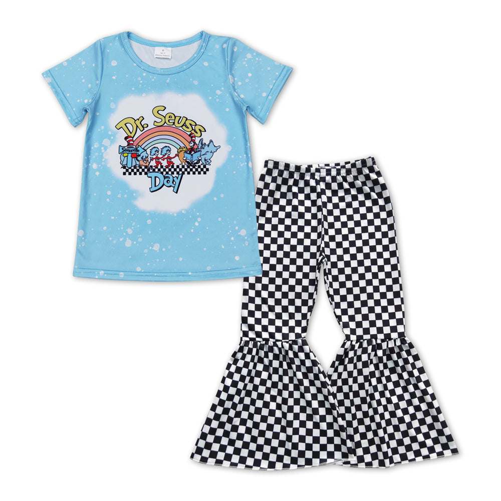 Baby Boys Girls Dr Reading Black Checker Pants Set Sibling