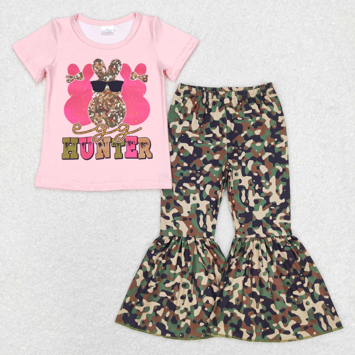 Sibling Girls Boys Easter Rabbit Hunter Shirts Tops Camo Pants Sibling Clothes Sets