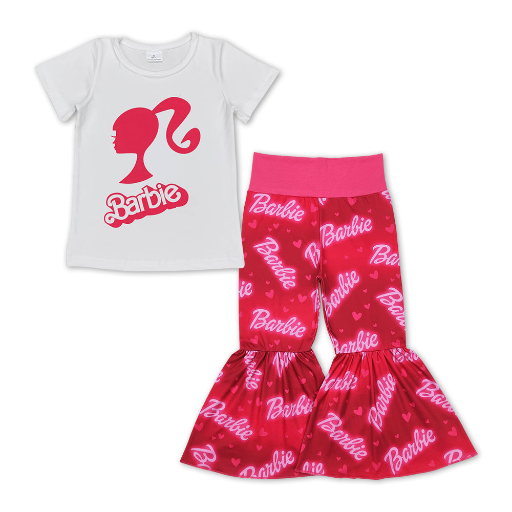 GSPO1186 Baby Girls Hot Pink Babe Doll Pants Set