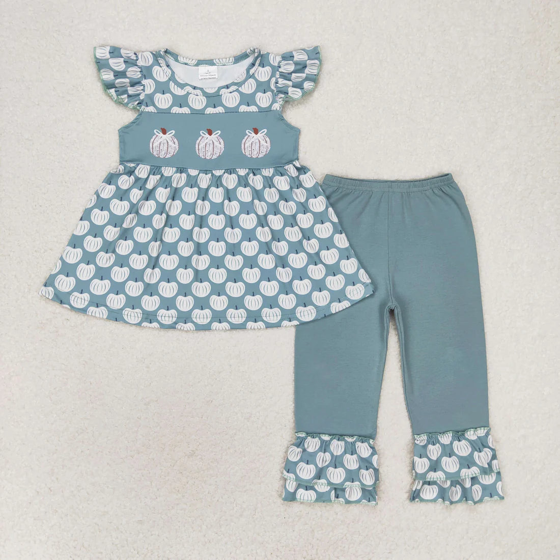 Sibling Baby Girls Fall Pumpkin Pants Outfit