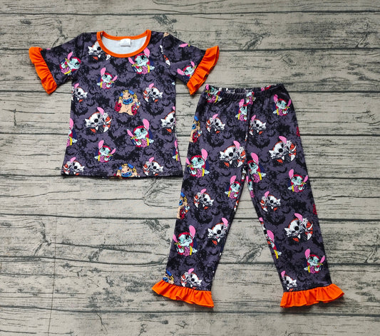 GSPO1580 Baby Girls Halloween Cartoon Pants Pajama Set Pre-order