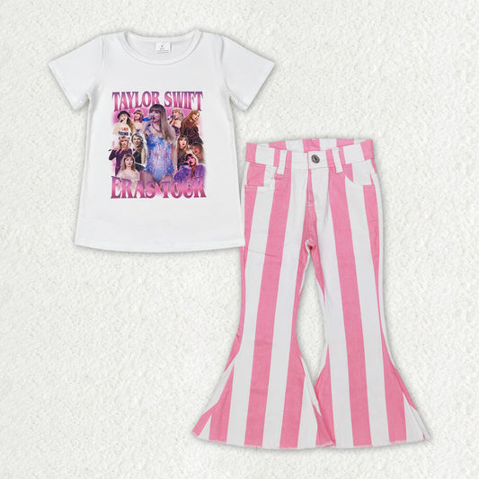 Taylor Swift Eras Tour Top Pink Denim Pants Set