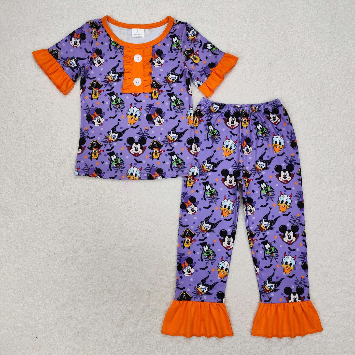 Baby Girls Boys Halloween Cartoon Mouse Duck Pajama Set