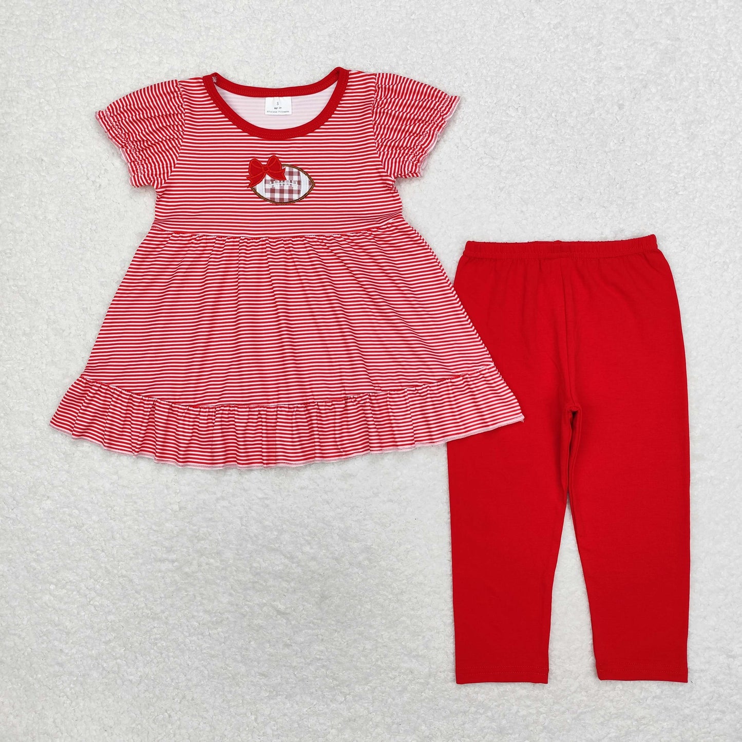 Baby Girls Embroidery Footabll Leggings Outfit