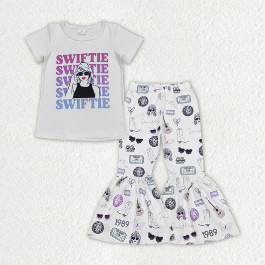 GSPO1706 Toddler Baby Girls Singer Swiftie Bell Bottom Pants Outfit