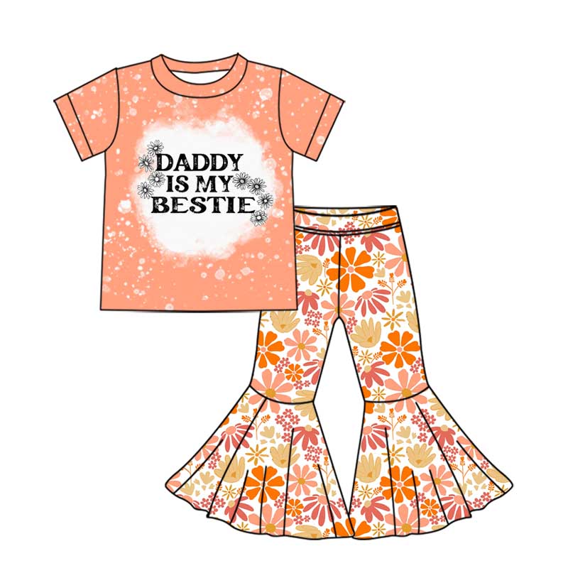 Baby Girls Sister Clothes Daddy is Bestie Outfit and Romper Preorder